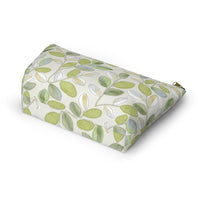 Cherry Plum Leaves Accessory Pouch w T-bottom in Green